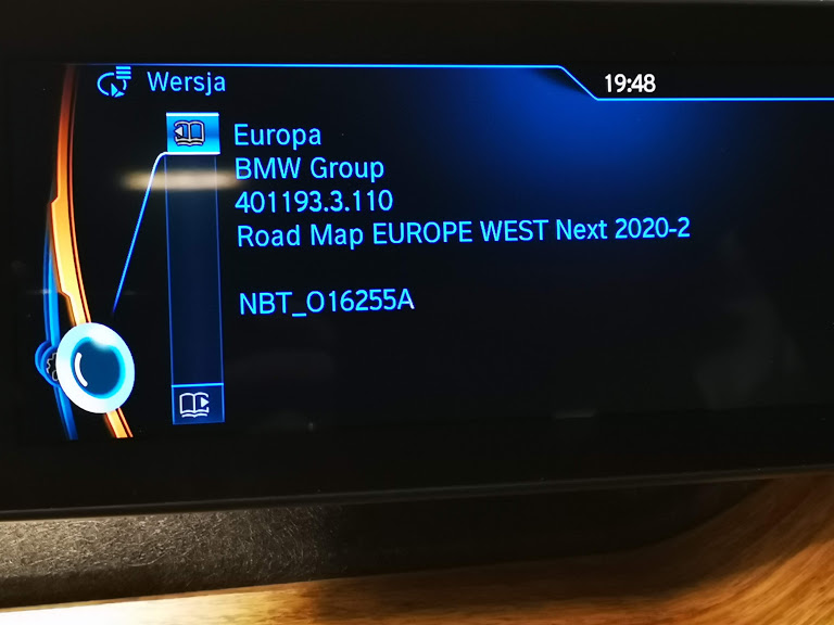 Bmw i3 aktualizacja mapy Europa, Polskie menu