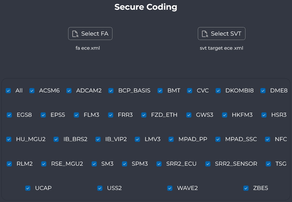 bmw pliki kodowania secure coding generator fa svt