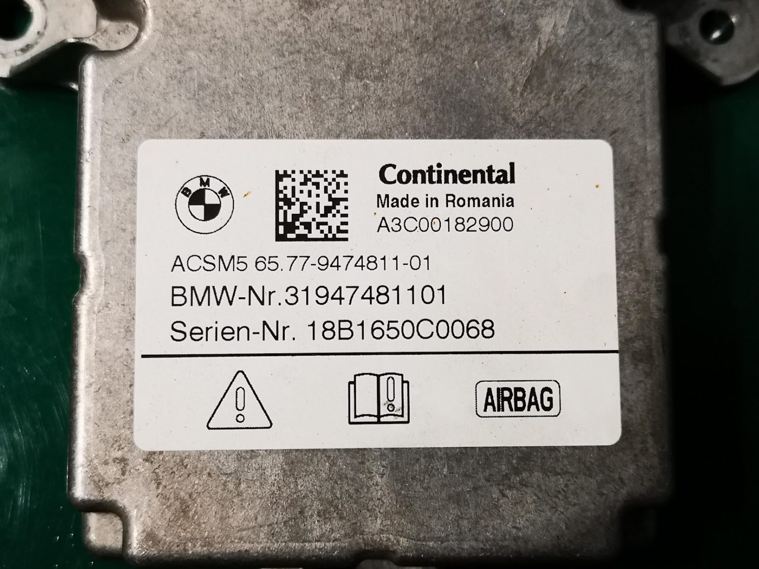 Plik wsad Airbag ACSM5 bmw G05 X5 M50dX B57S ECE CV01 9474811 ...